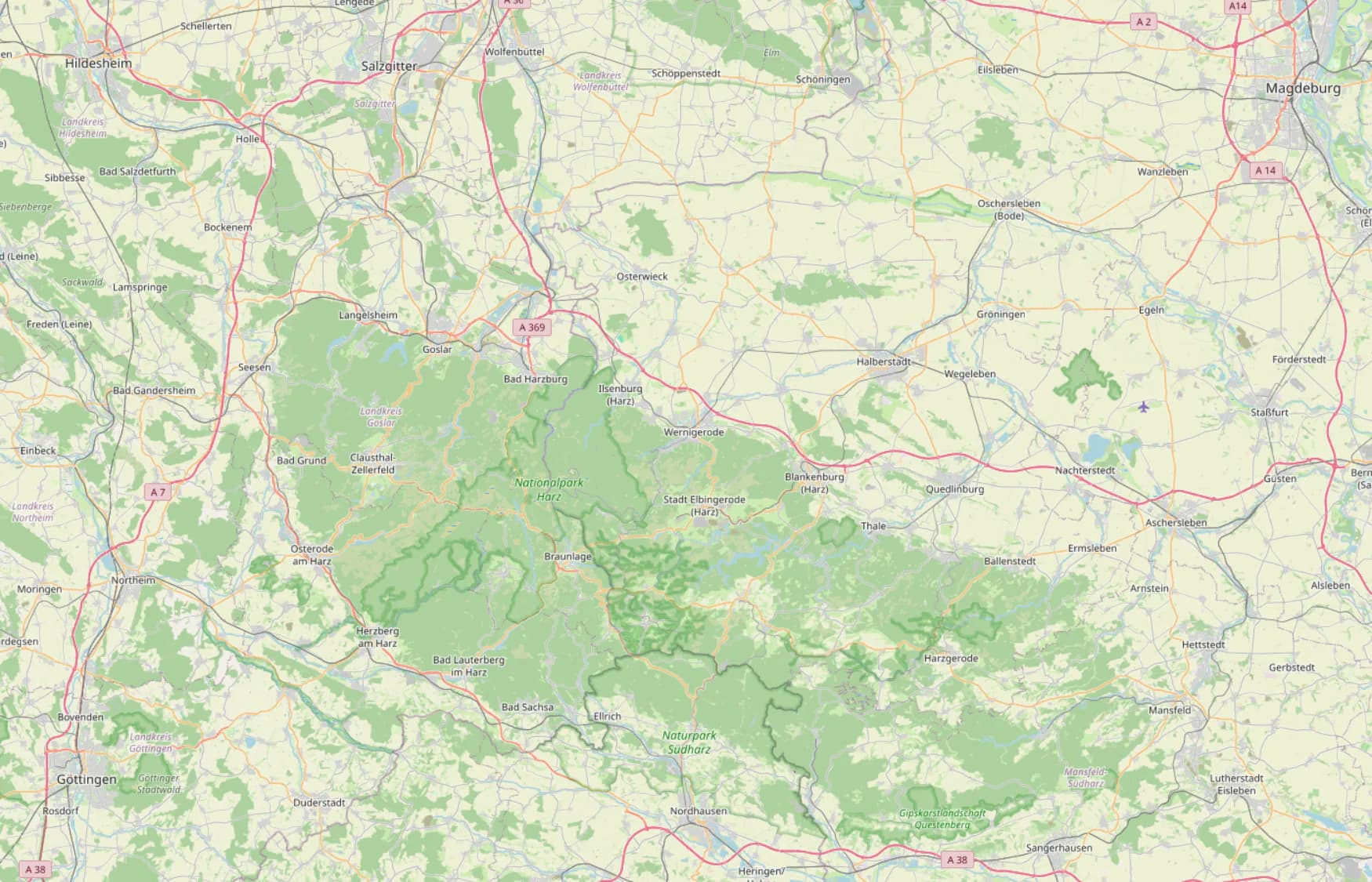 Liefergebiet rund um Wernigerode mit den Orientierungspunkten Goslar, Halberstadt, Quedlinburg und Brocken